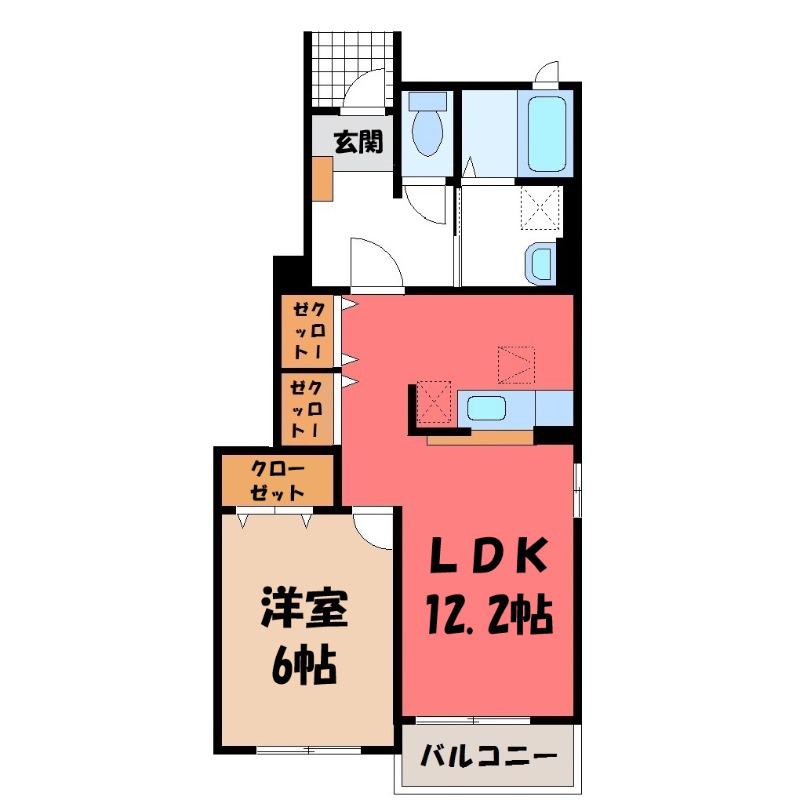 サンパティークV(1LDK/1階)の間取り写真