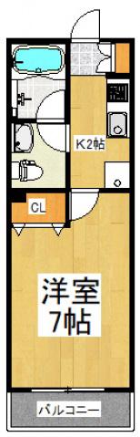 JZ COURT(1K/3階)の間取り写真