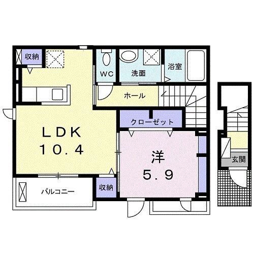 トレーノ鎌倉(1LDK/2階)の間取り写真