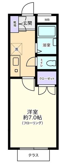 シャトーⅠ番館(1K/1階)の間取り写真