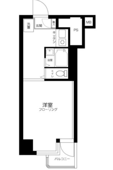 ラフイネ東銀座(1K/4階)の間取り写真