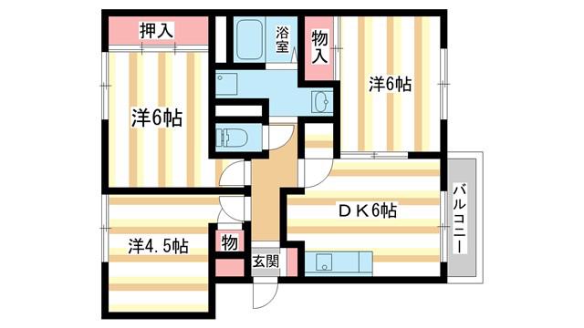 パストラルK(3DK/3階)の間取り写真