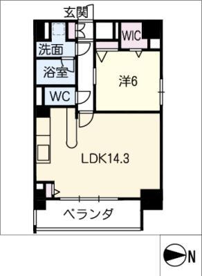 レガーロ茶屋ヶ坂(1LDK/1階)の間取り写真