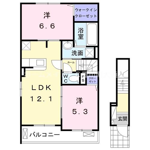 ライグッドVII B(2LDK/2階)の間取り写真