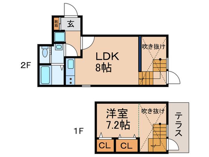 フレスコ1(1LDK/B1階)の間取り写真