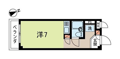 アーバンコートII(ワンルーム/1階)の間取り写真