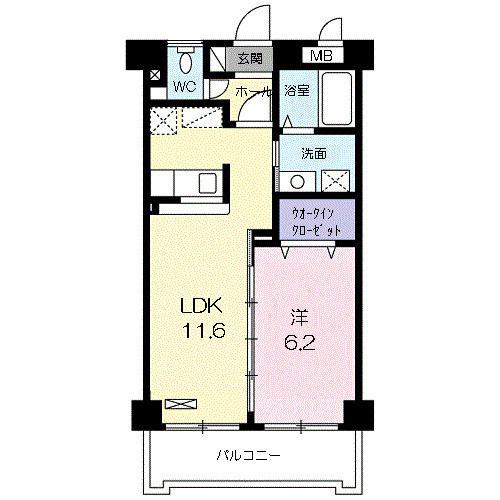 さくらマンション(1LDK/1階)の間取り写真
