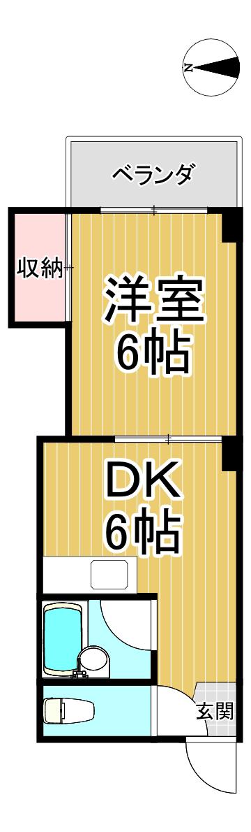 ハイツソレイユ(1DK/1階)の間取り写真