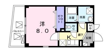 シテセレスト東砂(1K/3階)の間取り写真