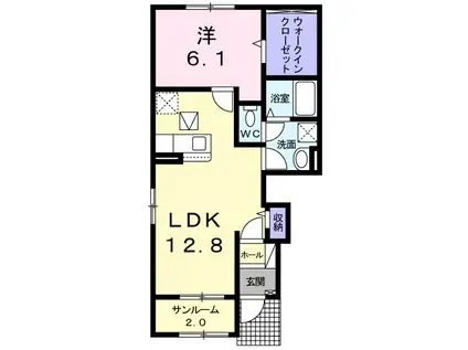 メゾン・アクロス III(1LDK/1階)の間取り写真