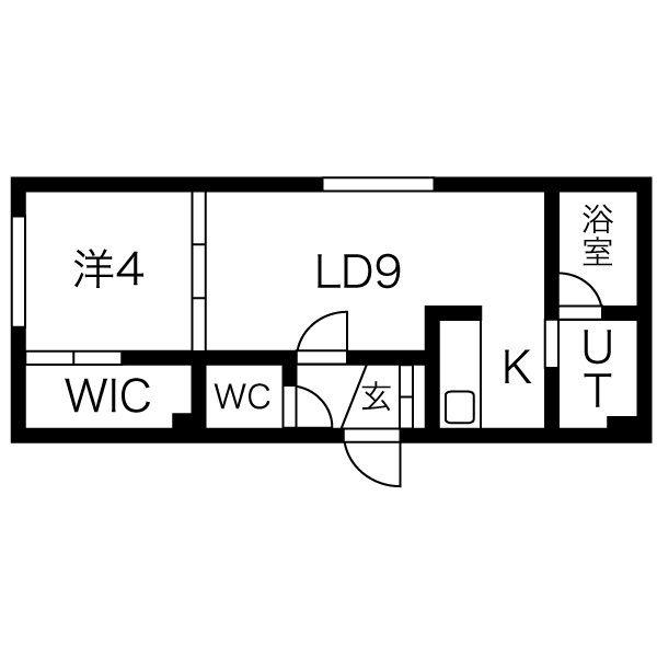 PINE HILLS琴似(1LDK/1階)の間取り写真