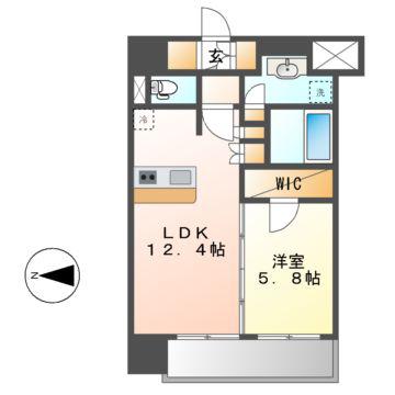 ザ・パークハビオ新栄(1LDK/8階)の間取り写真