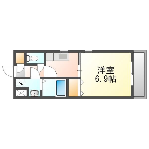 ヒジャテラス(1K/3階)の間取り写真