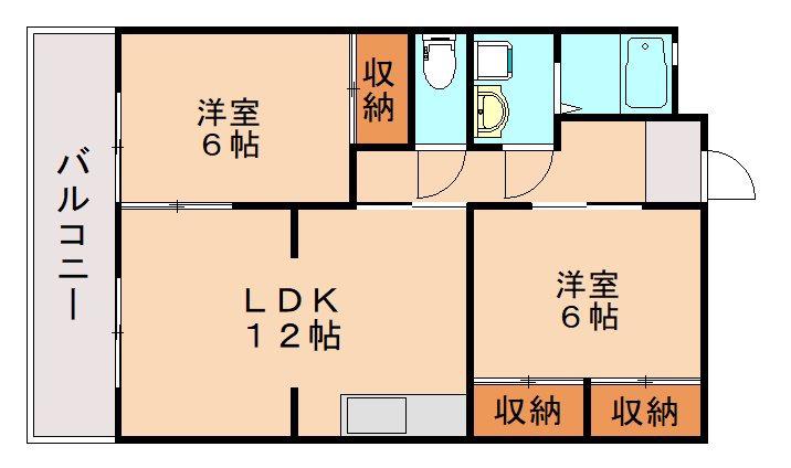 庄内ビル(2LDK/4階)の間取り写真