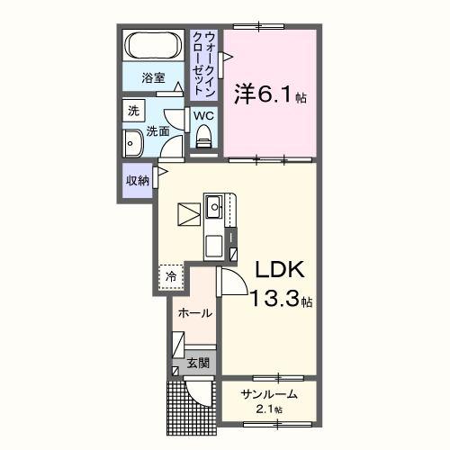 ル・クレール(1LDK/1階)の間取り写真