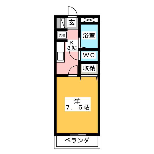 メルヘン21(1K/3階)の間取り写真