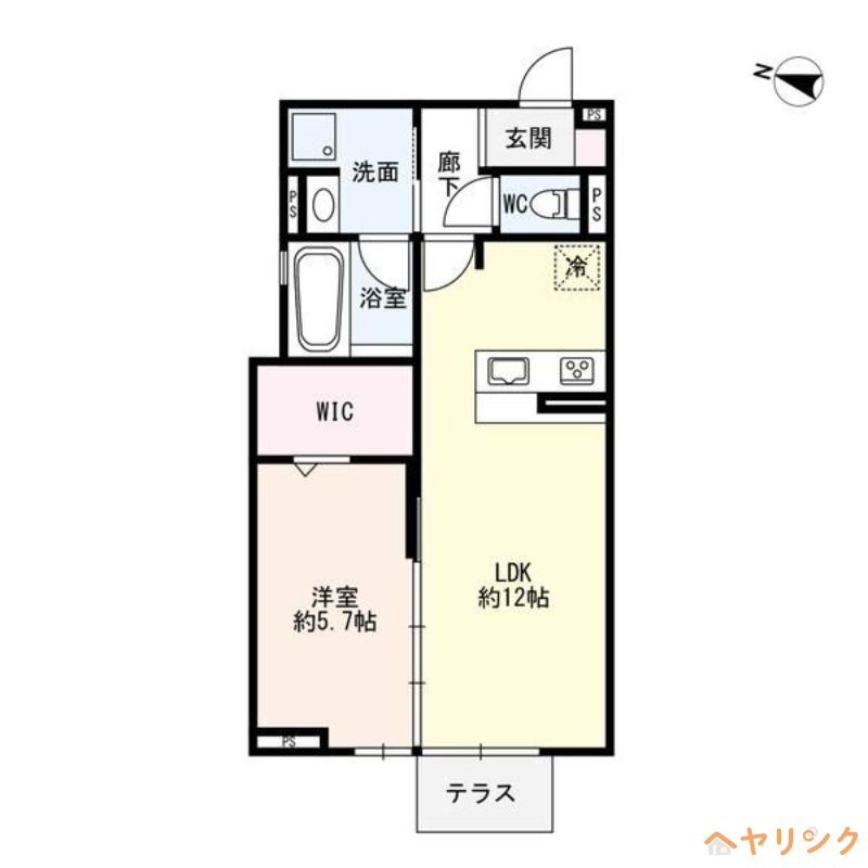 SIEBEN YOTSUYA(1LDK/1階)の間取り写真
