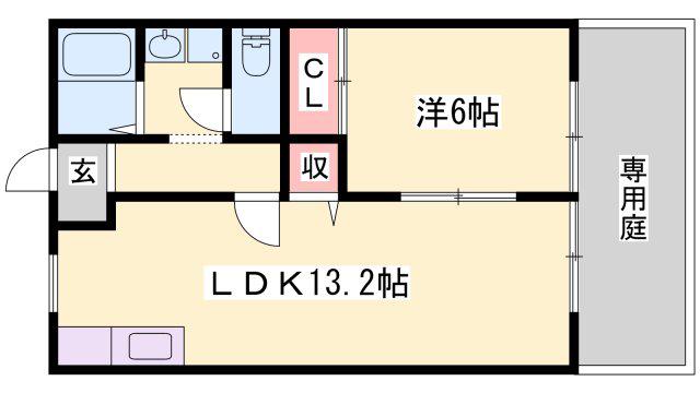 メゾン・シキトウ(1LDK/2階)の間取り写真