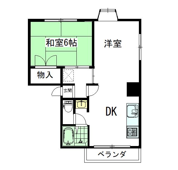 ブルートA(2DK/2階)の間取り写真