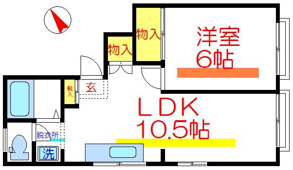 パークサイドハイツ(1LDK/5階)の間取り写真