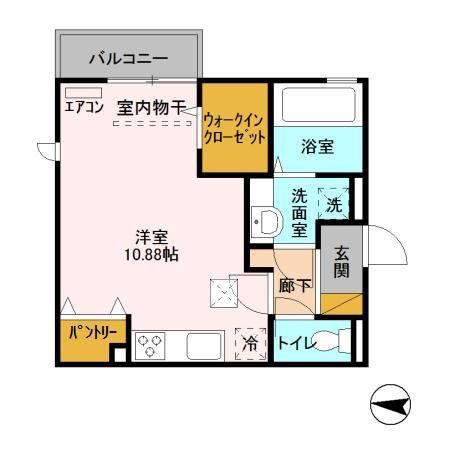 ルミウス(ワンルーム/1階)の間取り写真