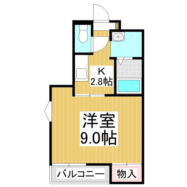 ベルメゾン若里 S棟(1K/1階)の間取り写真