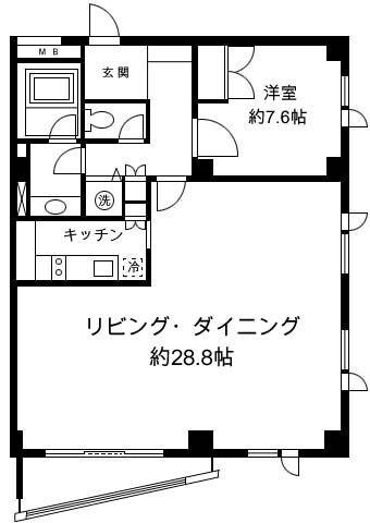 H&M南青山イースト(1LDK/2階)の間取り写真