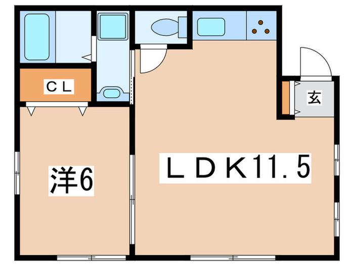 ルージュエヴェール(1LDK/1階)の間取り写真