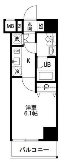 ルクレ高野台レジデンス(1K/4階)の間取り写真