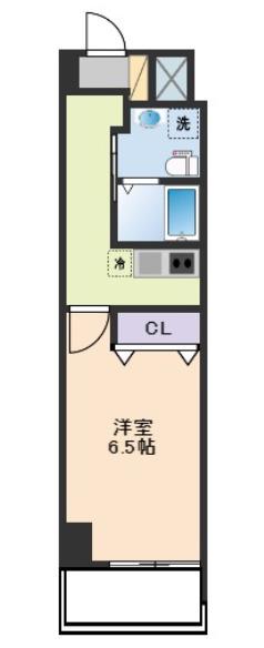 ウィンドワード市川(1K/3階)の間取り写真