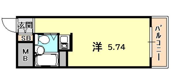 GSハイム元町(ワンルーム/6階)の間取り写真