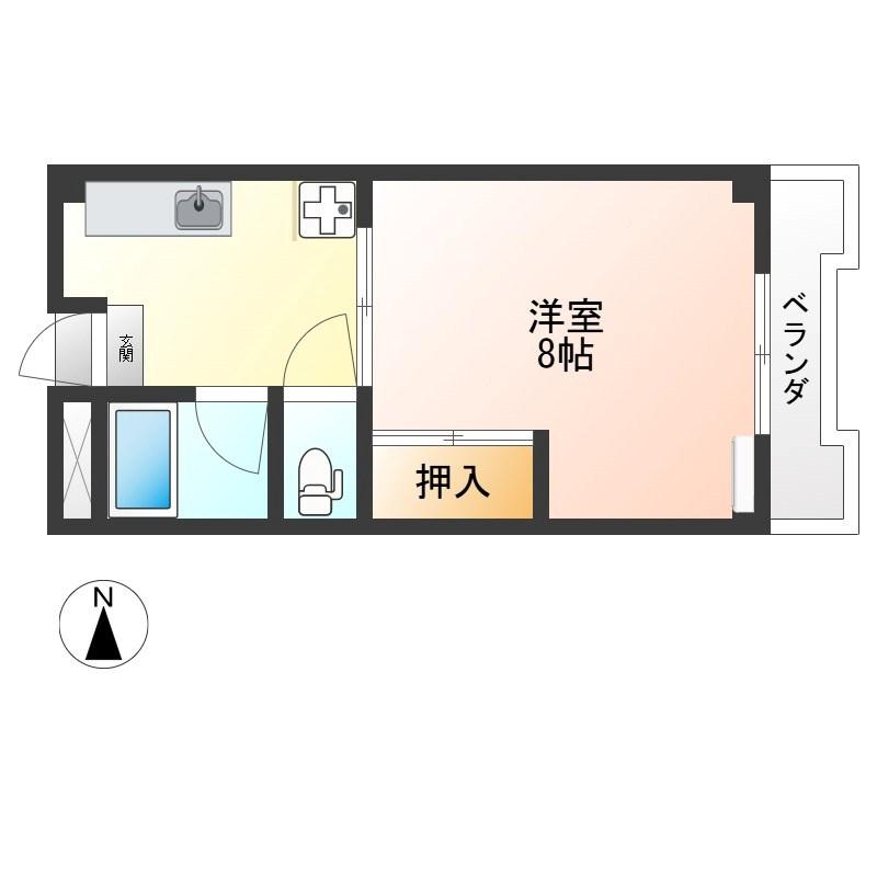 タカヲイン(1K/3階)の間取り写真