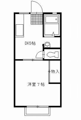 パナハイツ・A(1DK/2階)の間取り写真