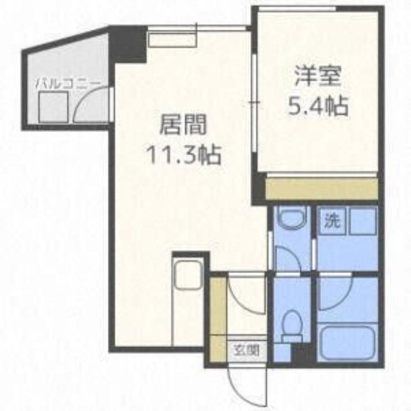 サムティ学園前(1LDK/5階)の間取り写真