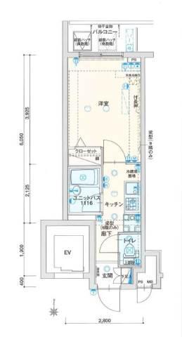 ヴェルト三軒茶屋II(1K/9階)の間取り写真