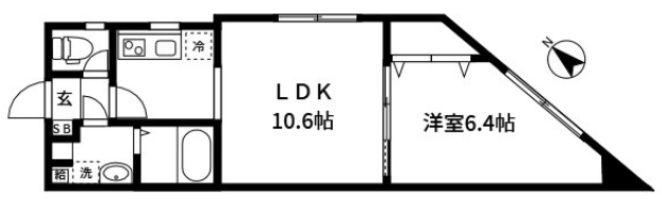 コンフィア東日本橋(1LDK/3階)の間取り写真