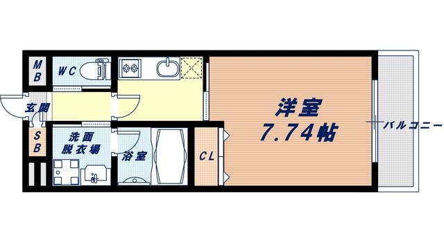 FRENCIA NOIE 難波南(1K/15階)の間取り写真