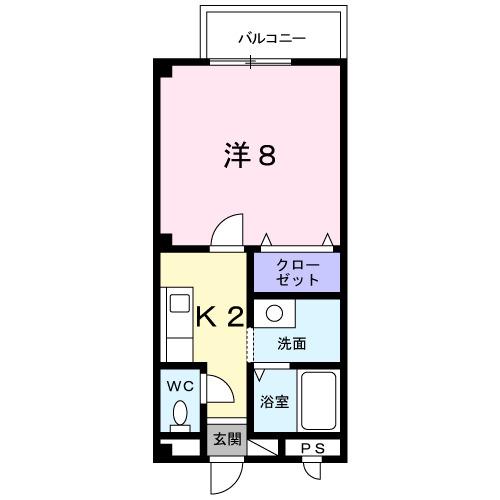 エスボワール新迫(1K/1階)の間取り写真
