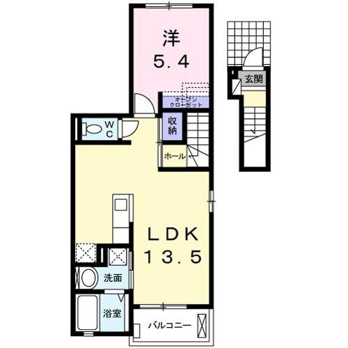 トゥエルブ(1LDK/2階)の間取り写真