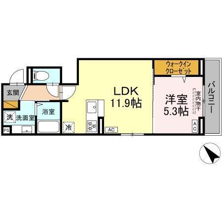 D-SOLACE幕張本郷2丁目(1LDK/3階)の間取り写真