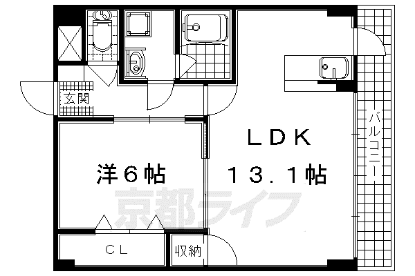RADIANT(1LDK/5階)の間取り写真