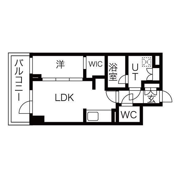 シーズンフラッツ高田馬場リバーサイド(1DK/2階)の間取り写真