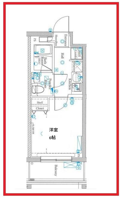 アゼストお花茶屋IV(1K/4階)の間取り写真