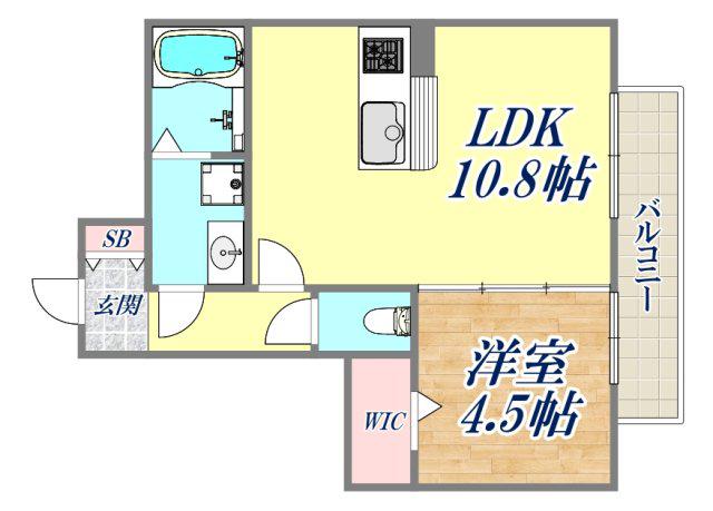 ラ・シェリーゼ(1LDK/1階)の間取り写真