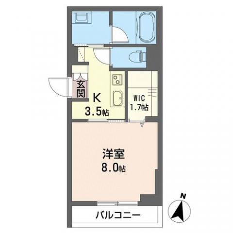 オアシス(1K/2階)の間取り写真