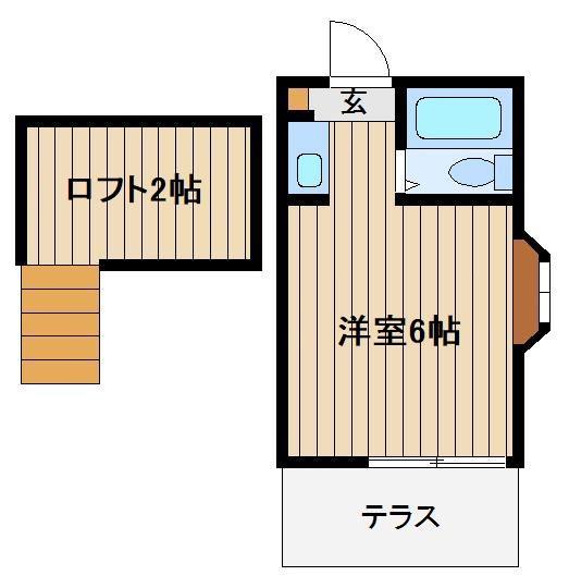 ハリテイジ(ワンルーム/2階)の間取り写真