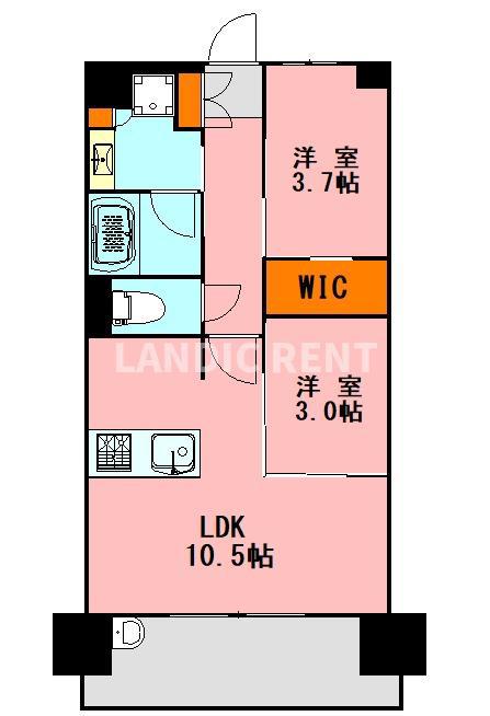 デュレジア平尾プレミアム(2LDK/5階)の間取り写真