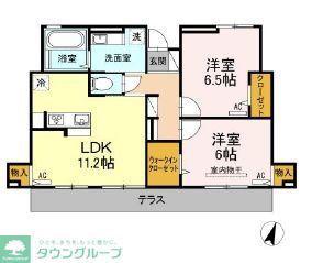 SEJOUR K(2LDK/1階)の間取り写真