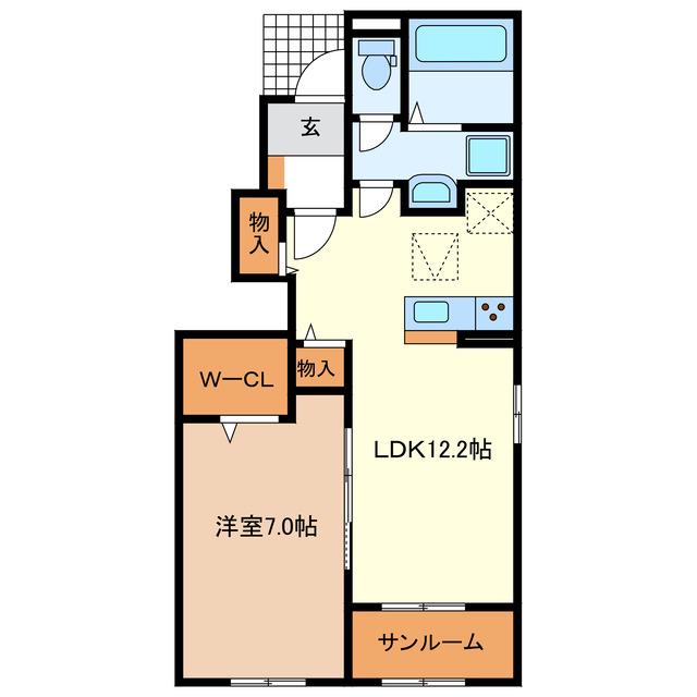 アレグロ ヴィヴァーチェ(1LDK/1階)の間取り写真