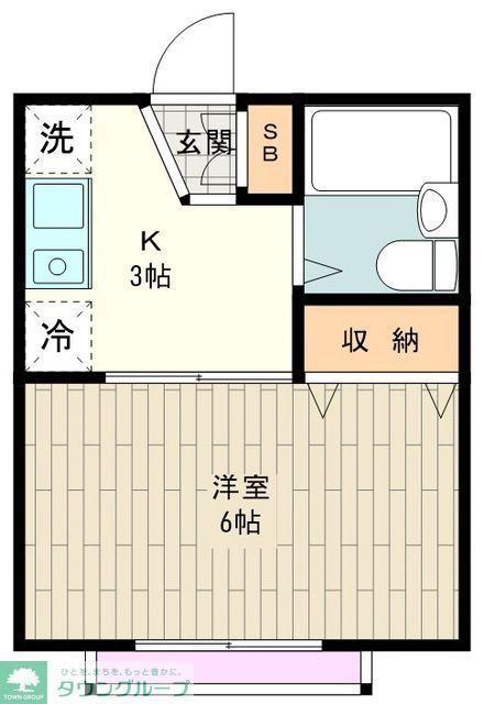 パークサイドハウスA(1K/1階)の間取り写真